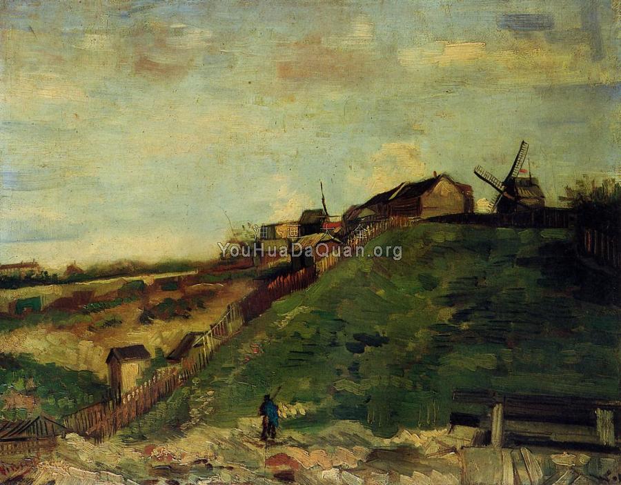 蒙马特、采石场、磨坊 - 文森特·威廉·梵高